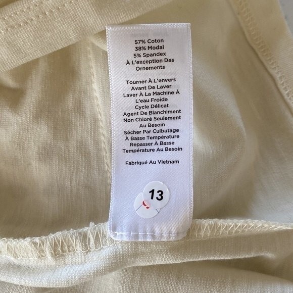 Talbots New! Embroidered Cotton Square Neck Top Long Sleeve Modal Cotton Stretch - Picture 10 of 16